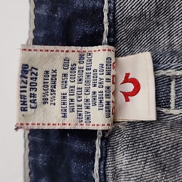 True Religion Women's  Denim Skinny Dark Wash Blue Jeans White Stitch Size 27 - Picture 13 of 16